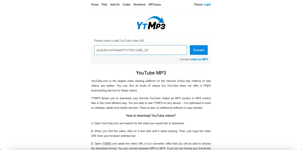 YTMP3 YouTube in MP3 Audio